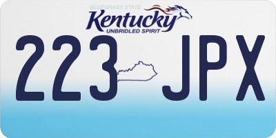 KY license plate 223JPX