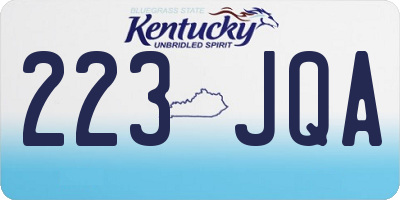 KY license plate 223JQA
