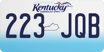KY license plate 223JQB