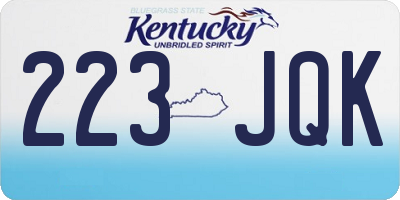KY license plate 223JQK