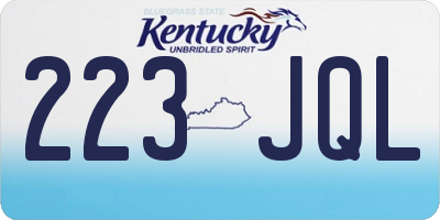 KY license plate 223JQL