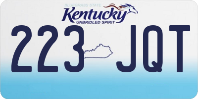 KY license plate 223JQT