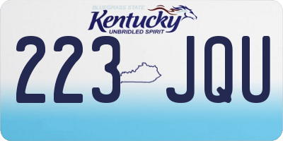 KY license plate 223JQU