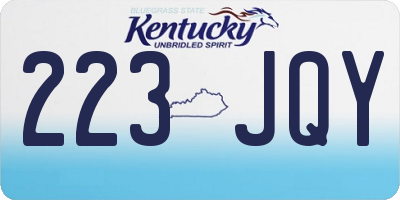 KY license plate 223JQY