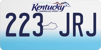 KY license plate 223JRJ
