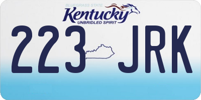 KY license plate 223JRK