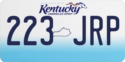 KY license plate 223JRP