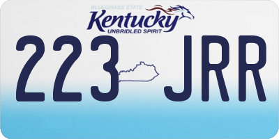 KY license plate 223JRR