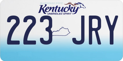 KY license plate 223JRY