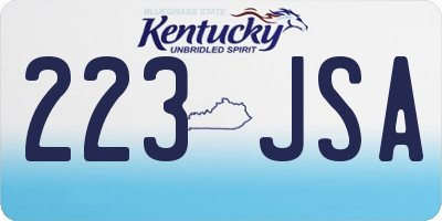 KY license plate 223JSA