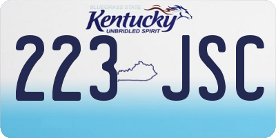 KY license plate 223JSC