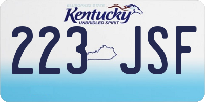 KY license plate 223JSF