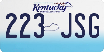 KY license plate 223JSG