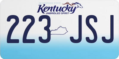 KY license plate 223JSJ