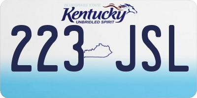 KY license plate 223JSL