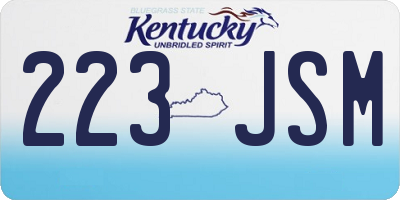KY license plate 223JSM