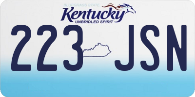 KY license plate 223JSN