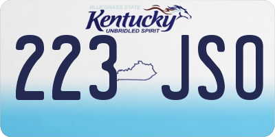 KY license plate 223JSO