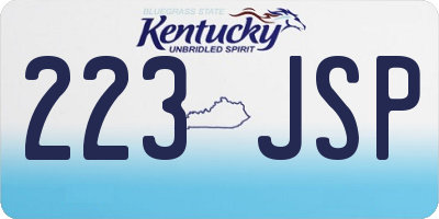 KY license plate 223JSP