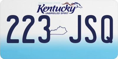 KY license plate 223JSQ