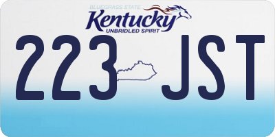 KY license plate 223JST