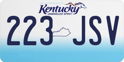 KY license plate 223JSV