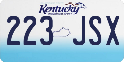 KY license plate 223JSX