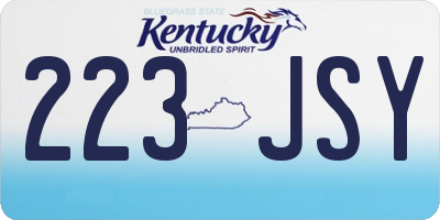 KY license plate 223JSY