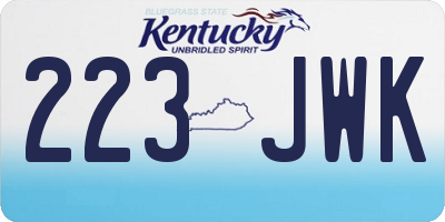 KY license plate 223JWK