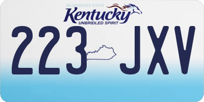 KY license plate 223JXV