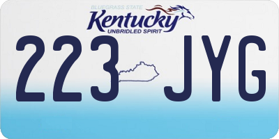 KY license plate 223JYG