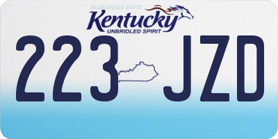 KY license plate 223JZD