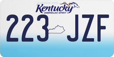 KY license plate 223JZF