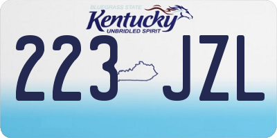 KY license plate 223JZL
