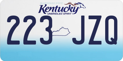 KY license plate 223JZQ