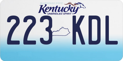 KY license plate 223KDL