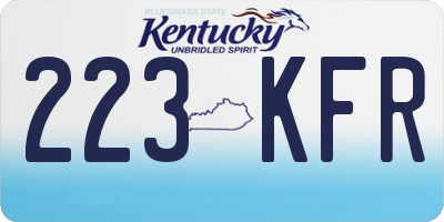 KY license plate 223KFR