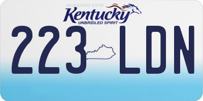 KY license plate 223LDN
