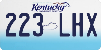 KY license plate 223LHX