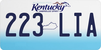 KY license plate 223LIA