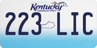 KY license plate 223LIC