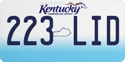 KY license plate 223LID
