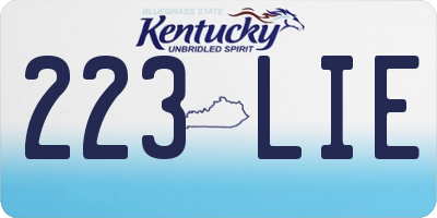 KY license plate 223LIE