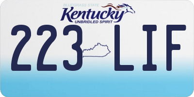 KY license plate 223LIF