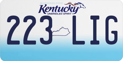 KY license plate 223LIG