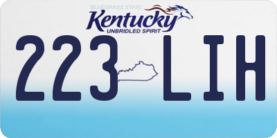 KY license plate 223LIH