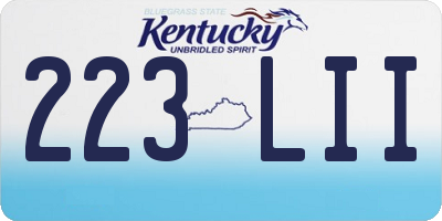 KY license plate 223LII