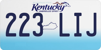KY license plate 223LIJ