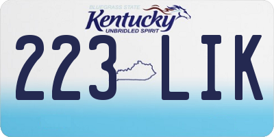 KY license plate 223LIK