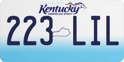 KY license plate 223LIL